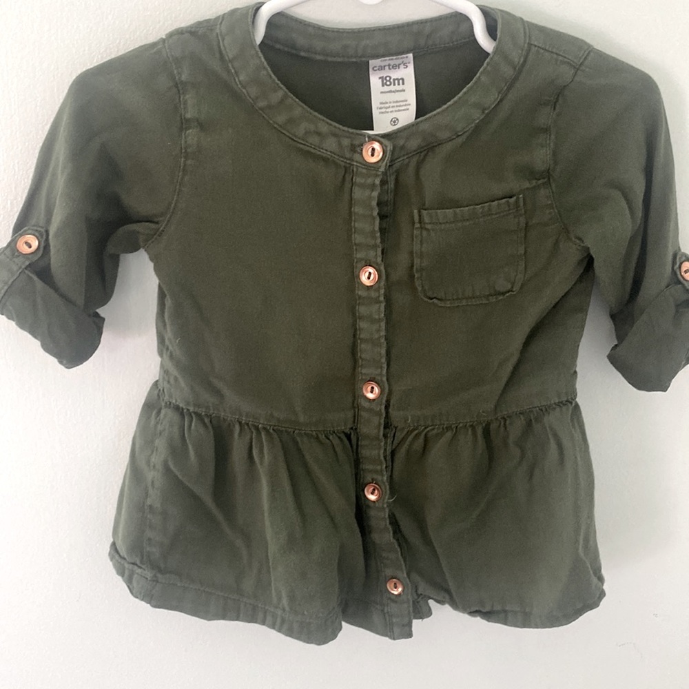 Baby girl button front top